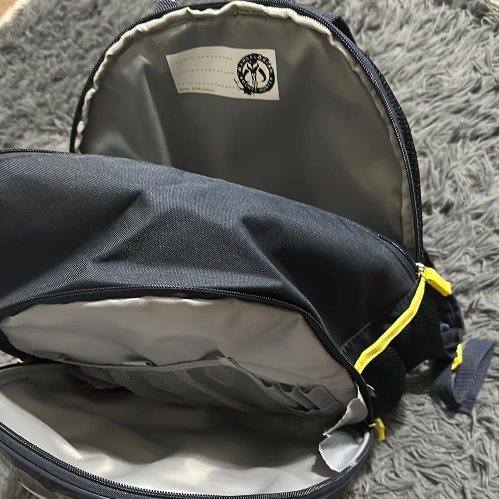 Disney Mandalorian Helmet Kids Backpack - Gray and Yellow